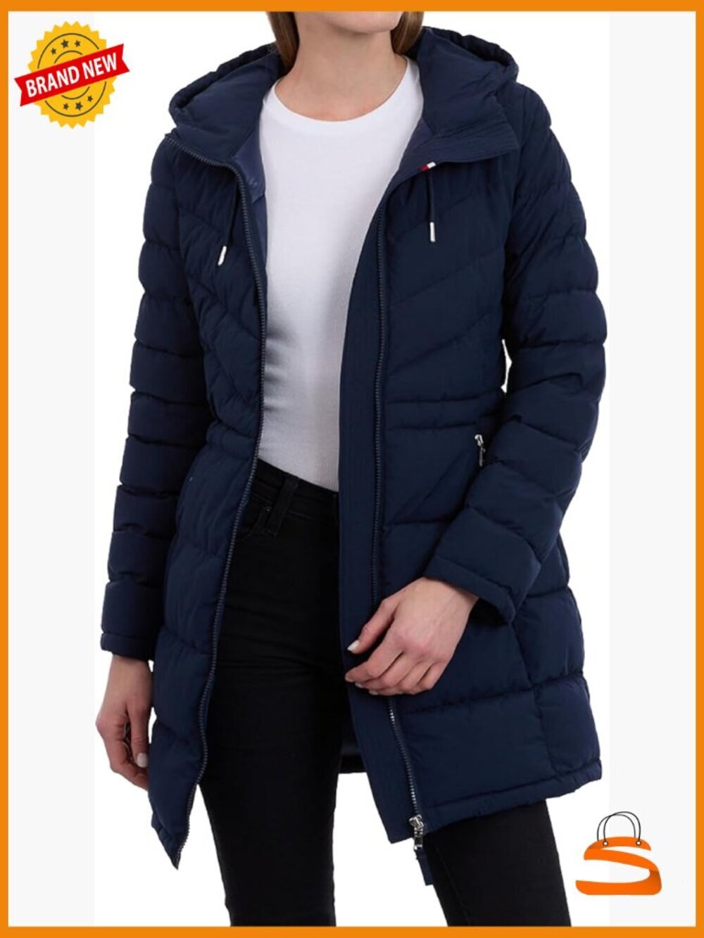 Lightweight Quilted Zip-Up Jacket, Hooded, Long Sleeve, Water Resistant
